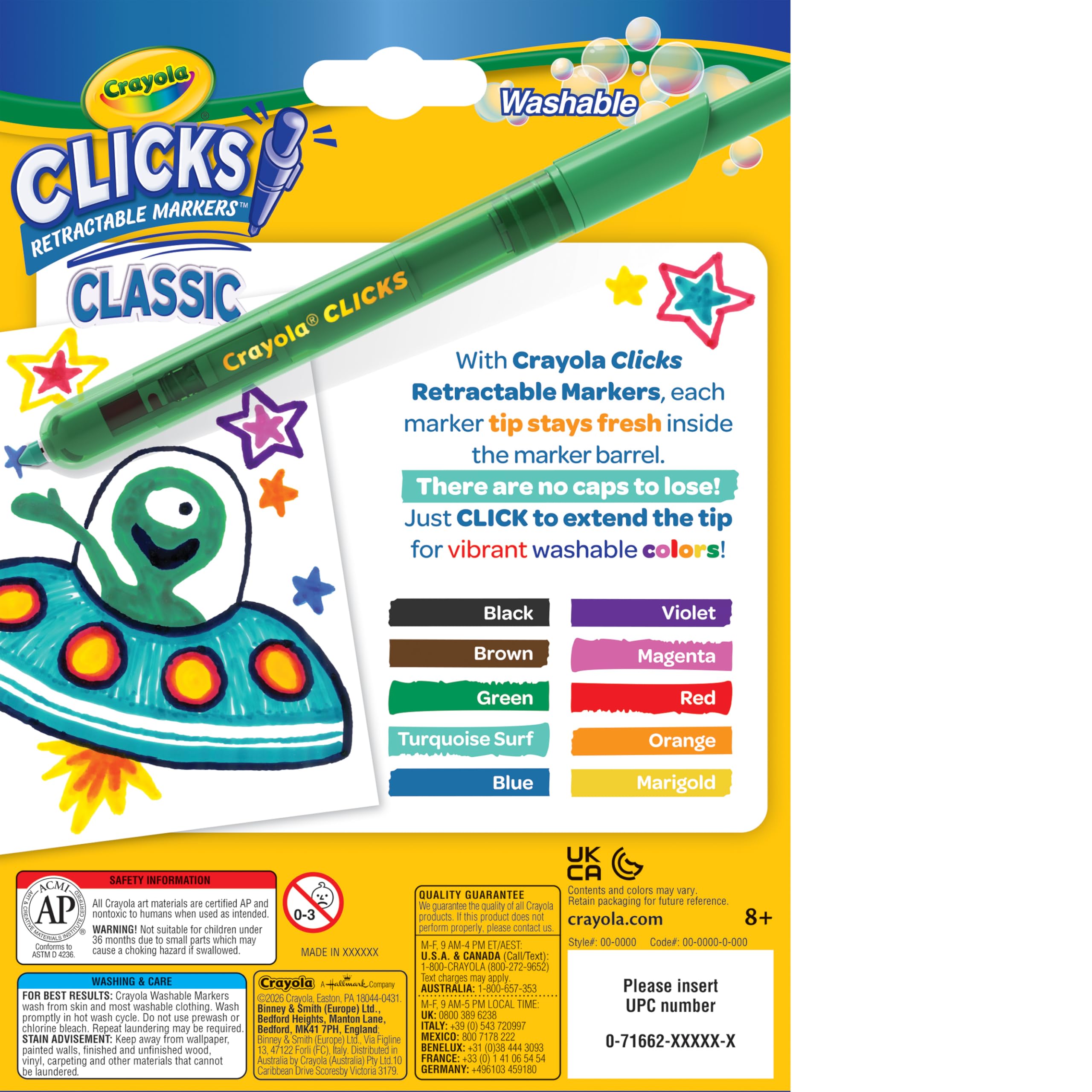 Amazon.co.jp: クレヨラ (Crayola) お絵かき ノック式 水で落とせる